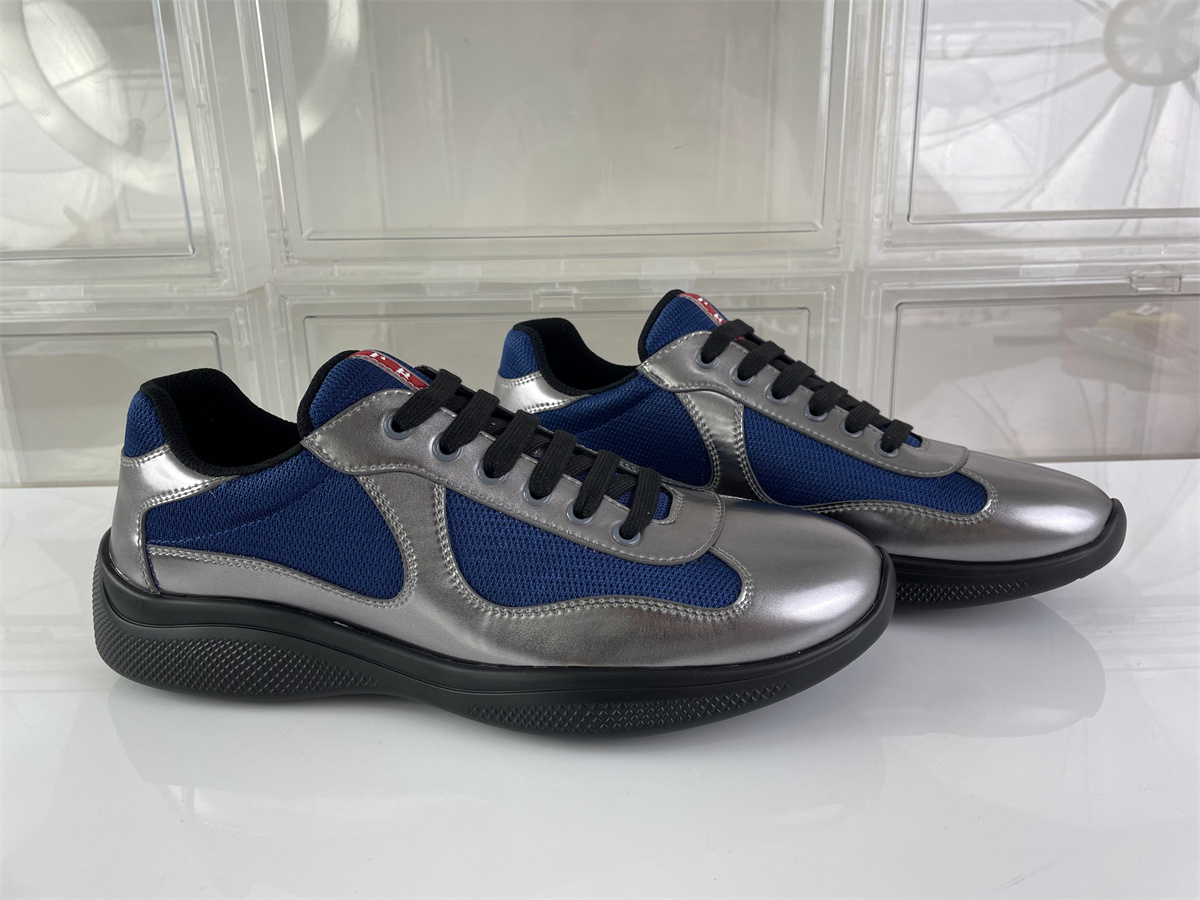 PRADA America Cup Bright Silver Grey Royal Mesh shoes, (EU38-47)