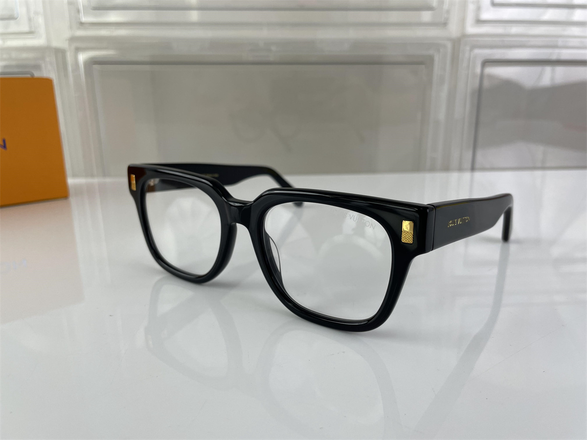 LV Louis Vuitton Escape Square Anti-Blue-Light Black Clear Glasses, (size 51)
