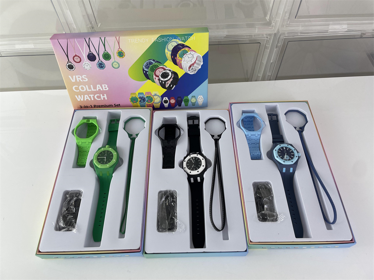 AP RoyalPop Swatch Green Auto machine watch 3 bands for a set,(price for 1 set)