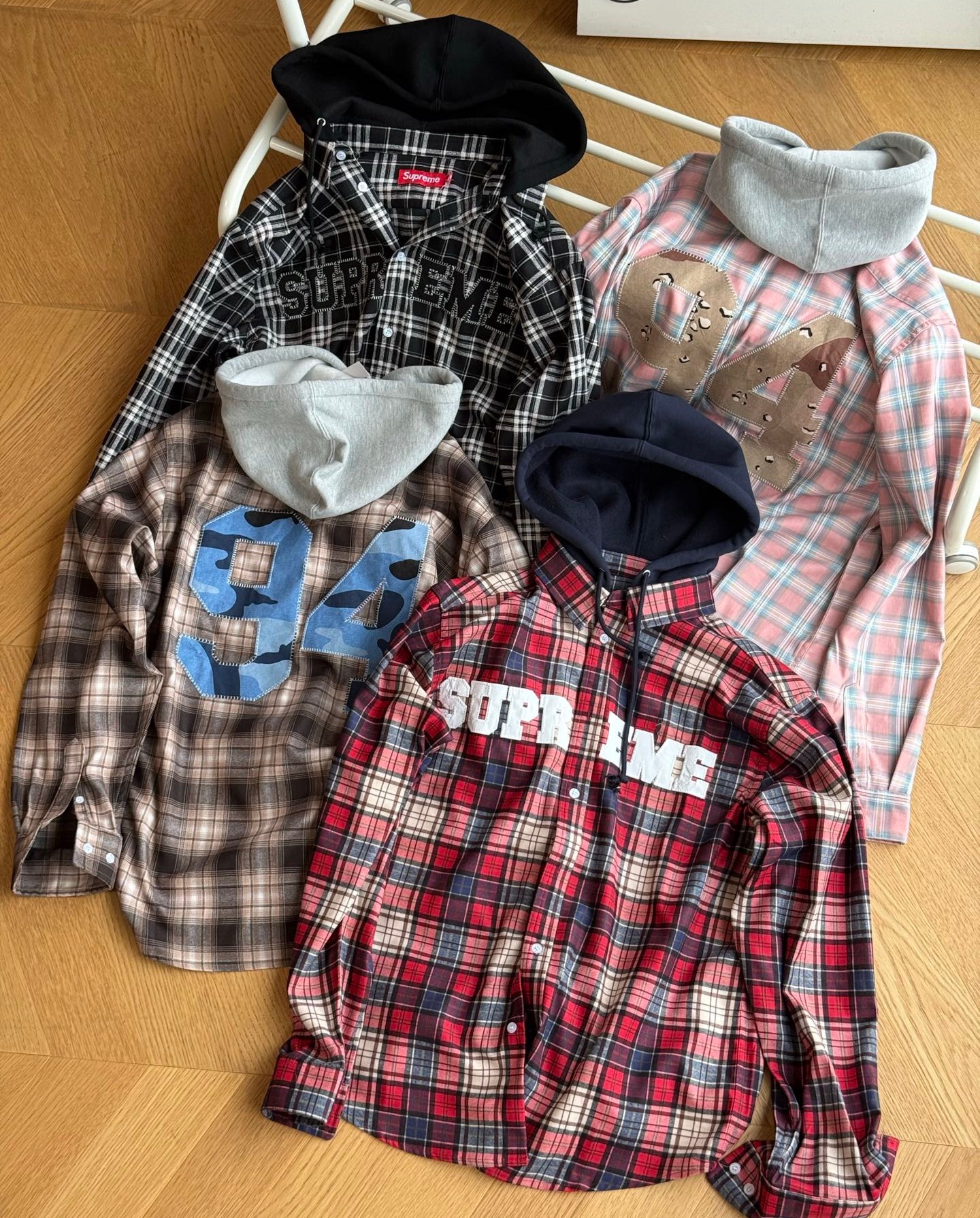 SUPREME Alique Hooded Flannel Shirt hoodie, (S - XL ) price for each color