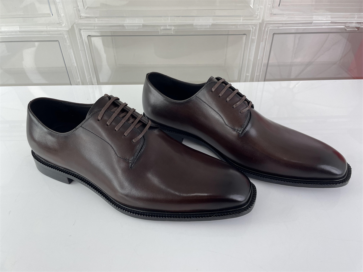 DIOR Brown Cowhide Leather Classic style male dressing shoes, (EU39-46)