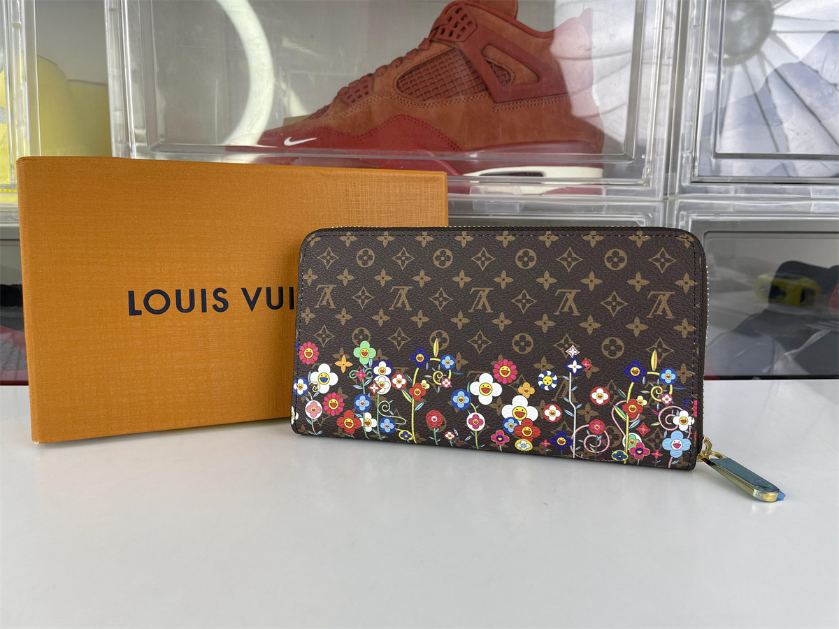 LV ZIY Brown Flowers wallet , (21 x 12 x 2 cm)