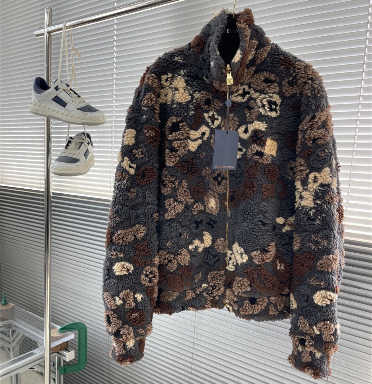 Pharrell Williams x LV Coral Fleece Brown Jacket (both sides wearing)