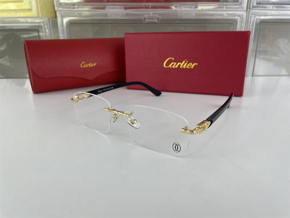 Cartier Sunglasses Gold Black leg