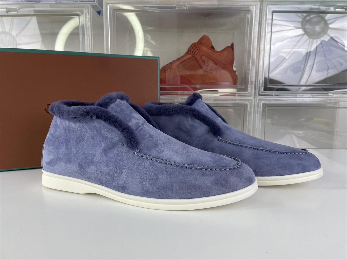 Loro Piana Royal Blue Nutria Fur Suede Winter Boost