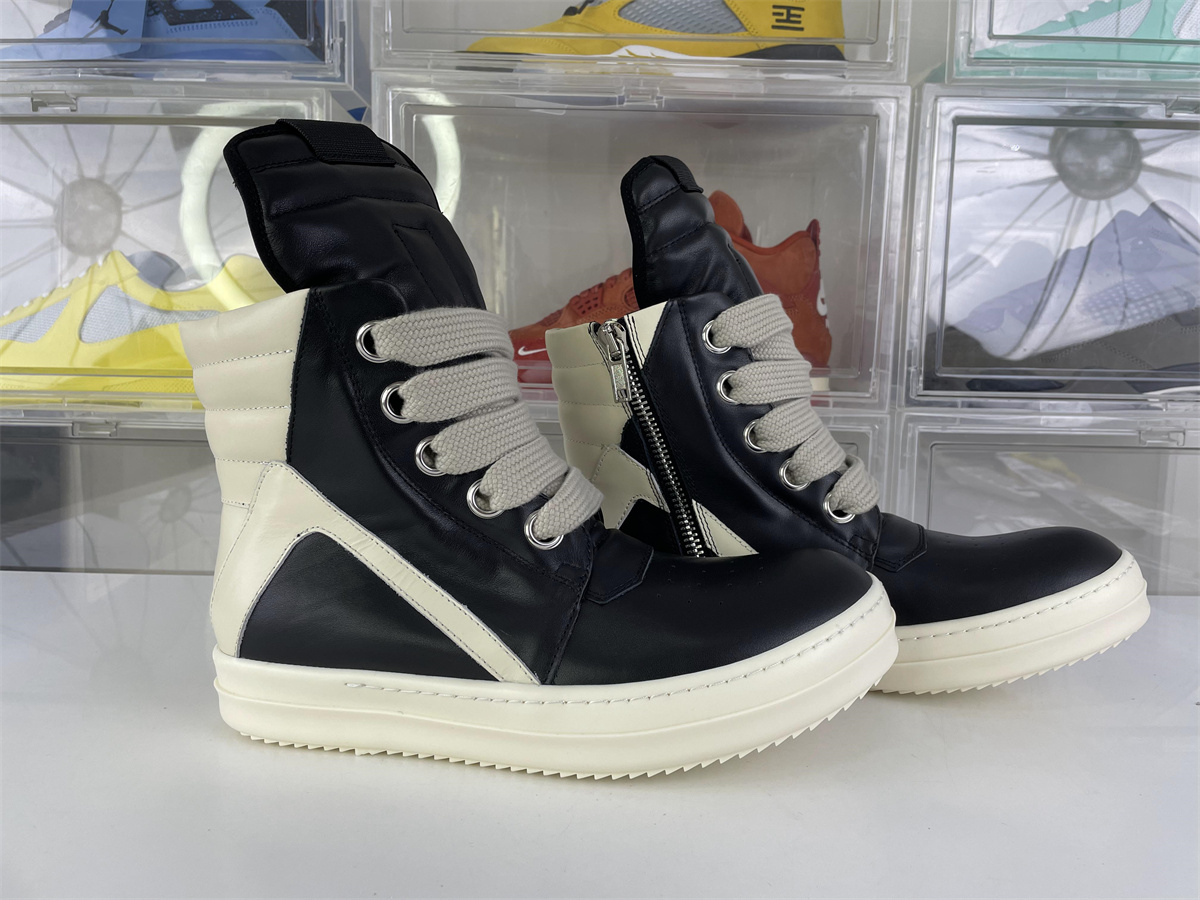 Ricks Owens Vintage Darkshadow Tri-ankles Black White High Boost