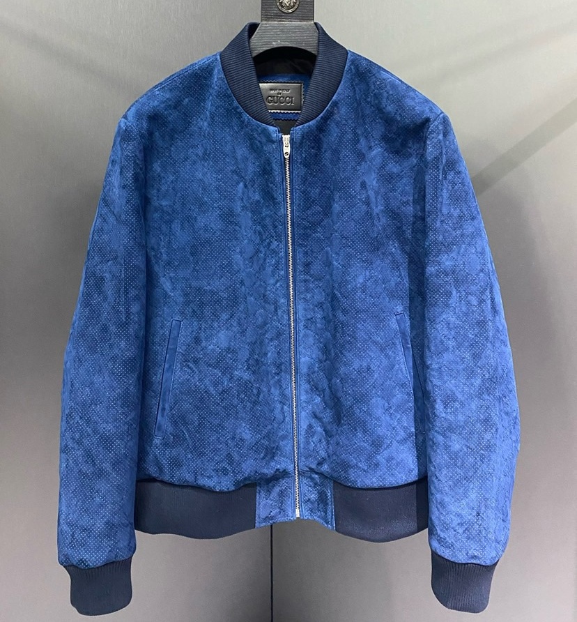 GUCCI Wool Blue Baseball style Winter Jacket, (S - 2XL)