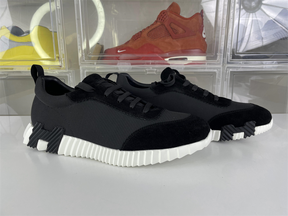 HERMES BOUNCING Black White with mesh shoe upper