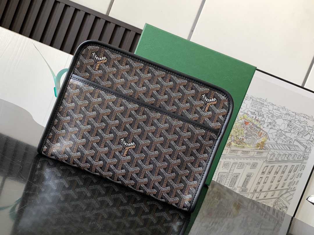 Goyard Jouvence Black Brown Toiletry bag, (24.5 x 19 x 7 cm)