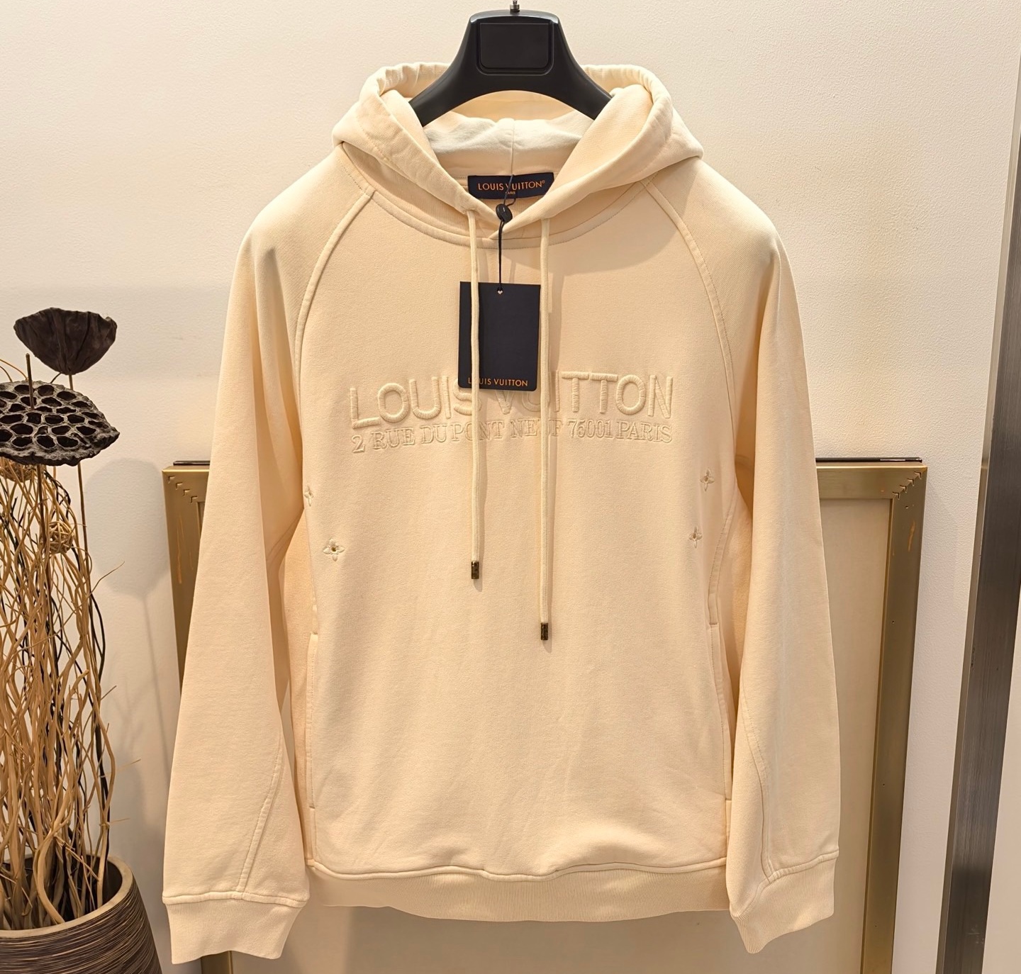 LV Louis Vuitton Cream White Hoodie, (S-XL)