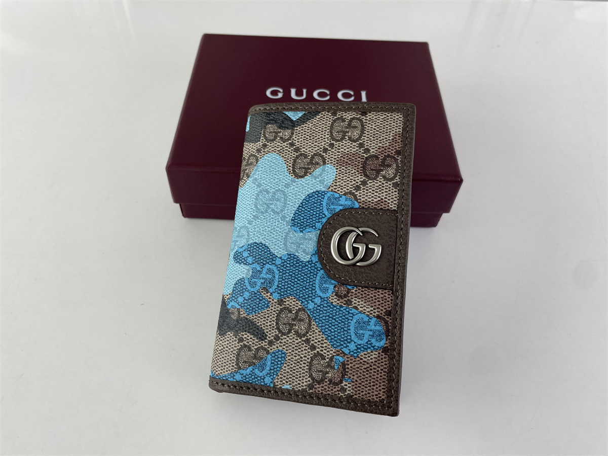 GUCCI Ophidia Blue brown colorful wallet, ( 11 x 10 cm)