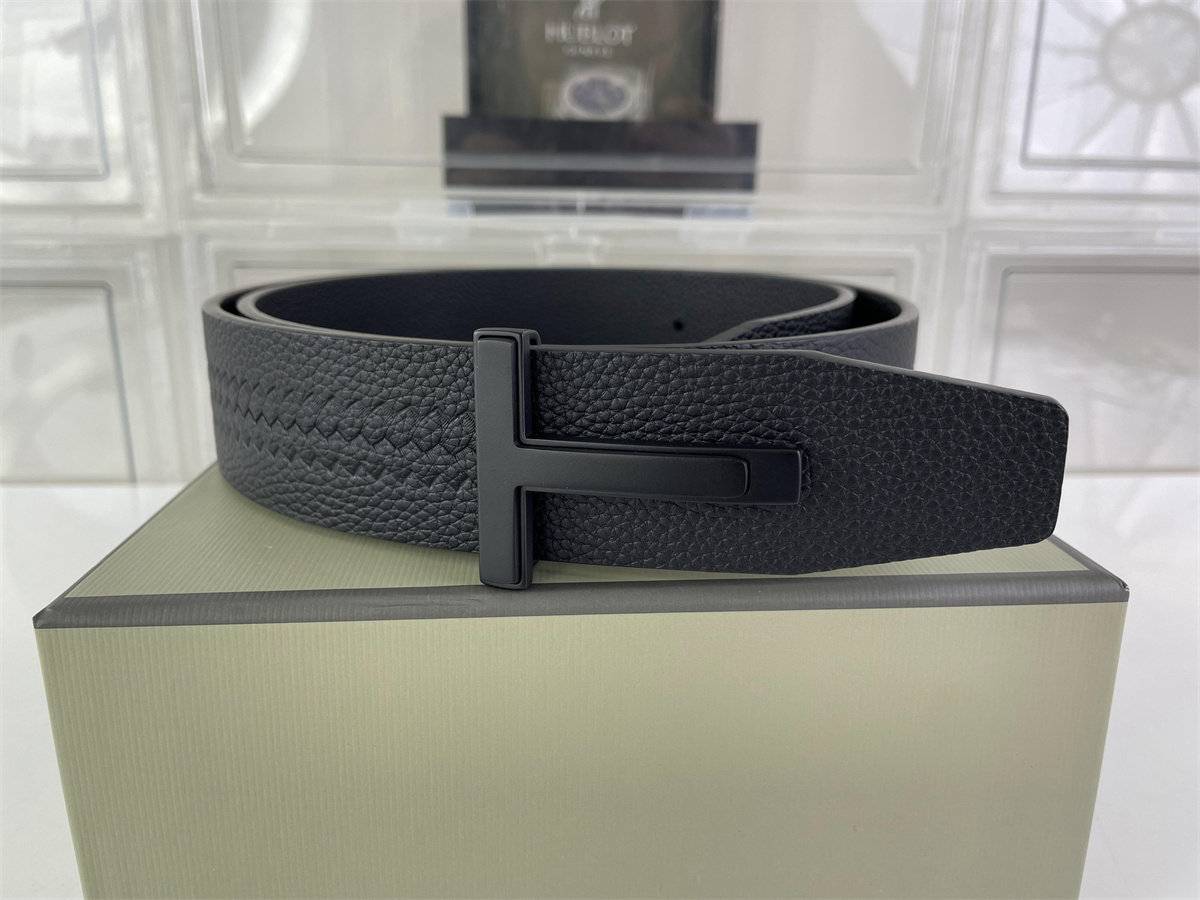 TOM FORD Black soft belt, (85-125cm)