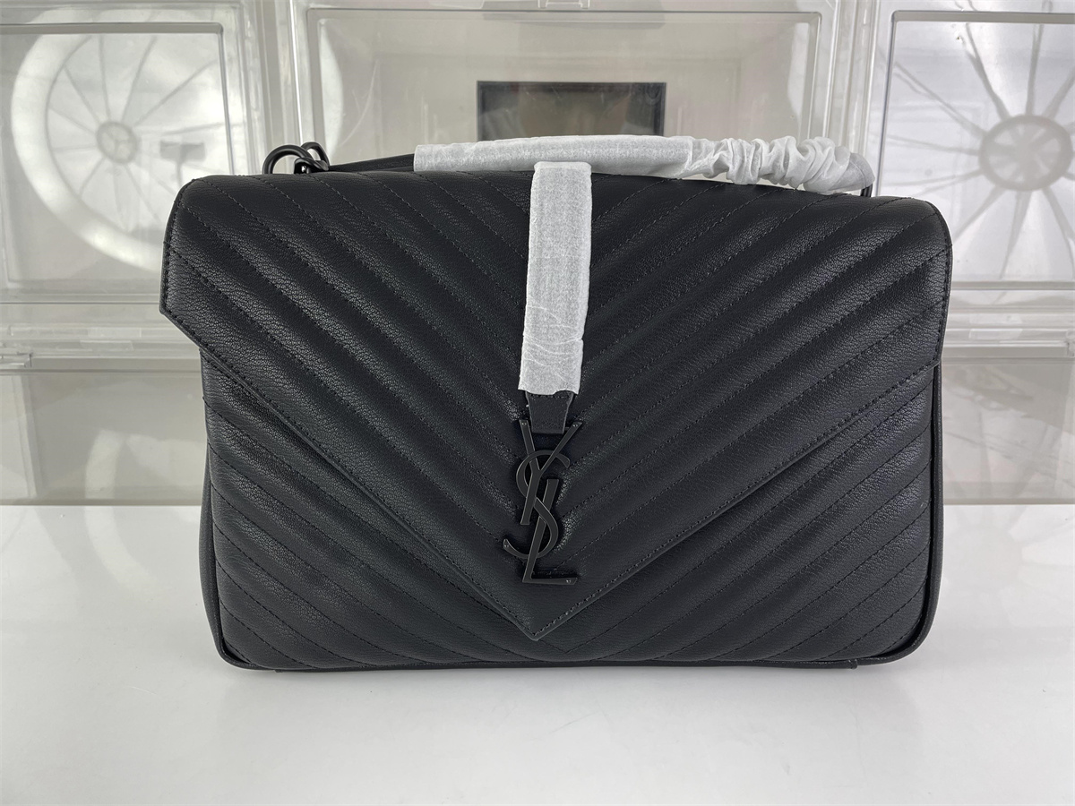 YSL Monogram College Lady's Black Handling bag, (32 x 21 x 8 cm)