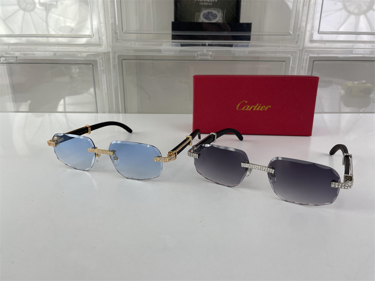 Cartier zircon stone sunglasses with glasses edge cuts, (price for 1 pcs)