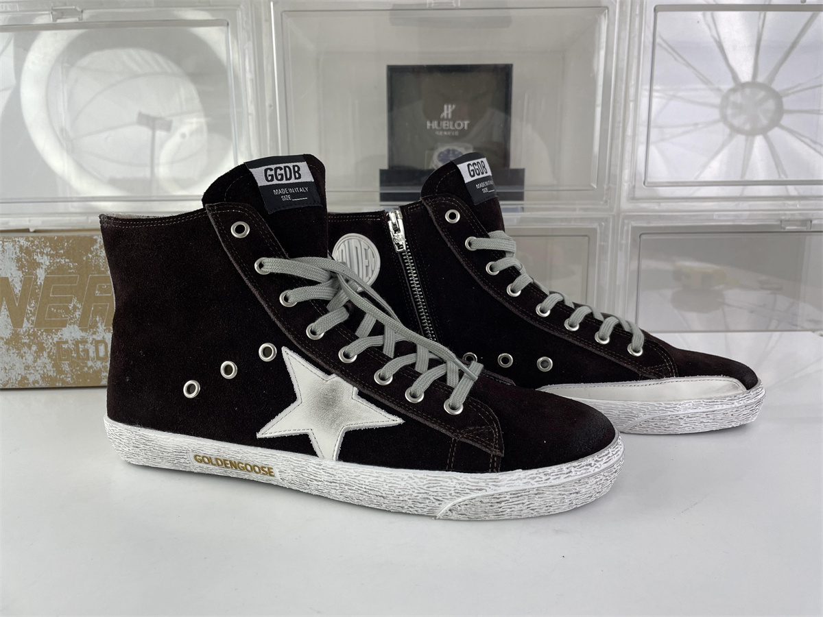 GOLDEN GOOSE Wine Red high boose with zipper, (EU36-45)