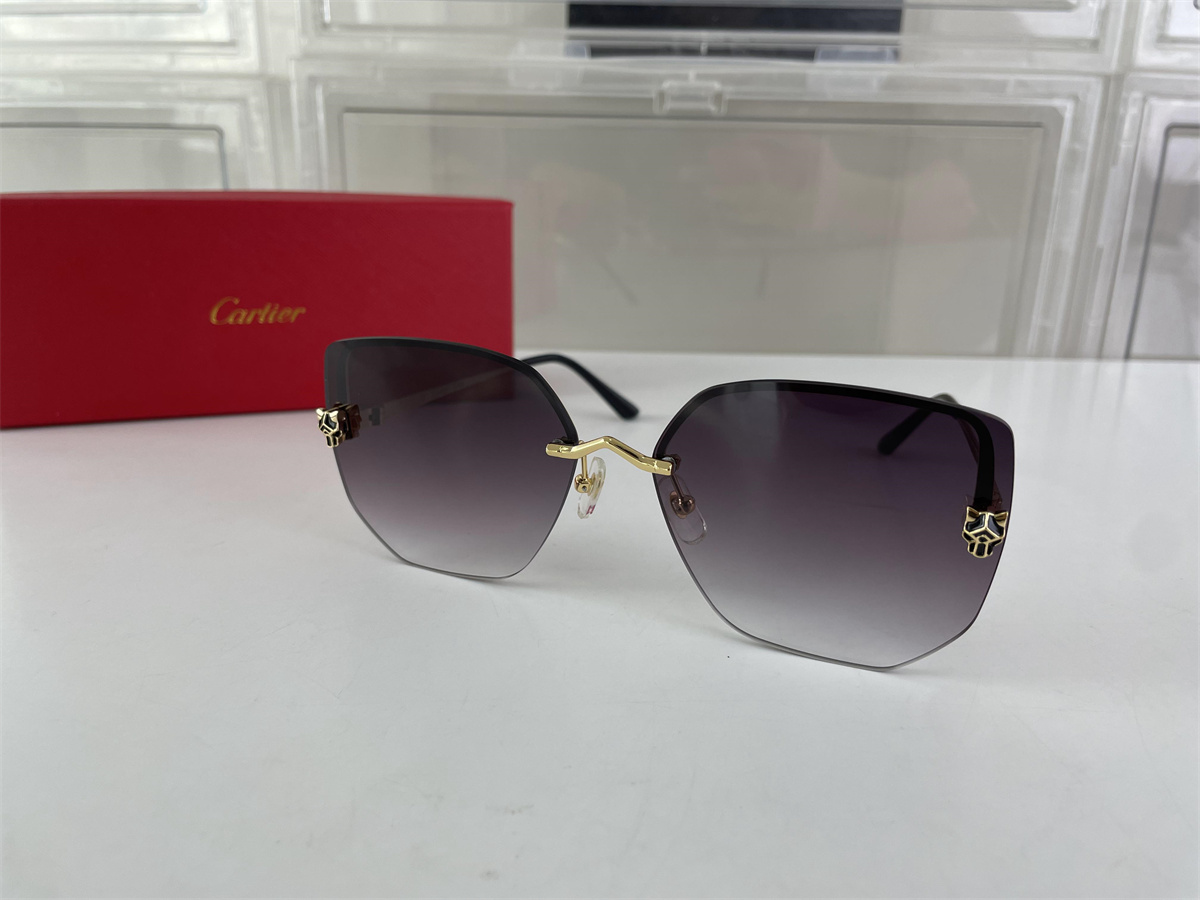 Cartier Leopard Golden Leg Black Purple Sunglasses
