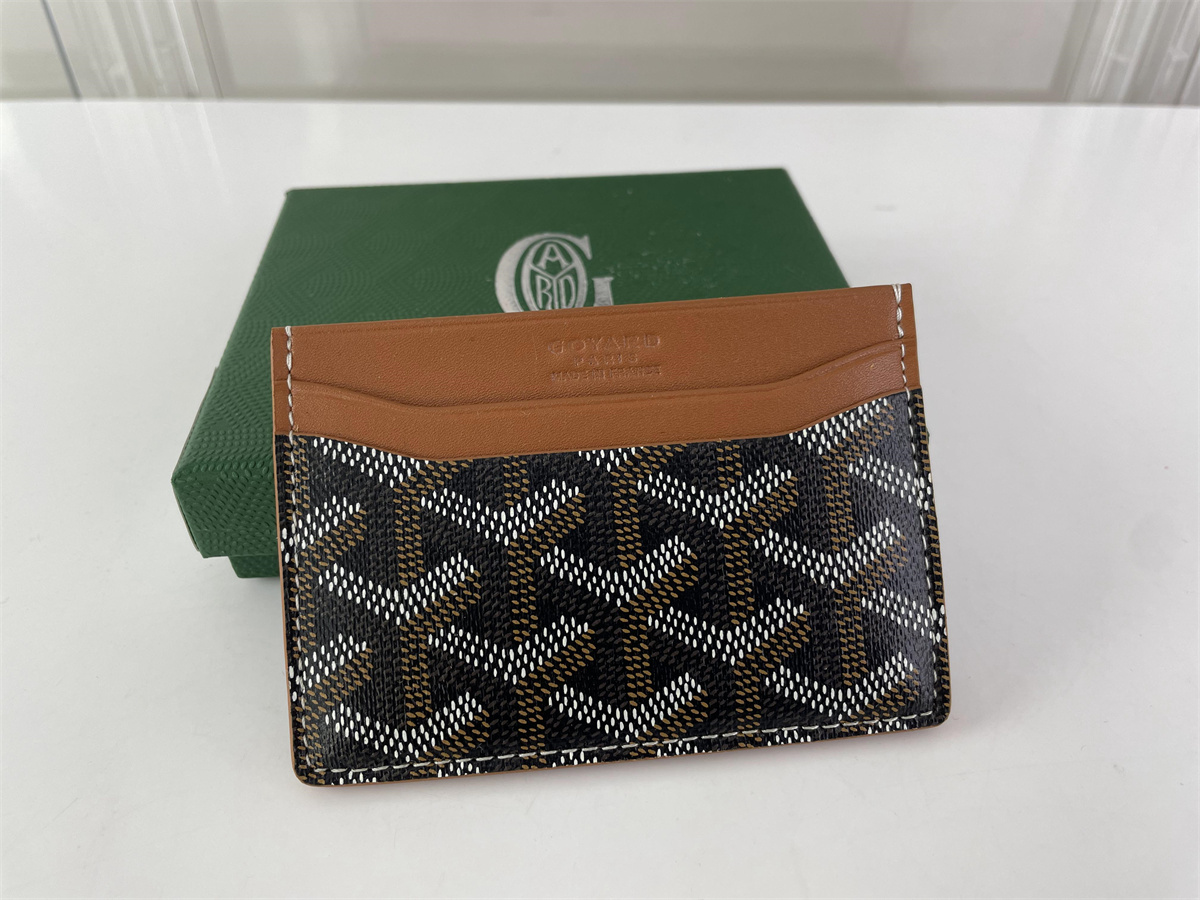 GOYARD Black Brown Card Wallet, (10.5x7x2cm)