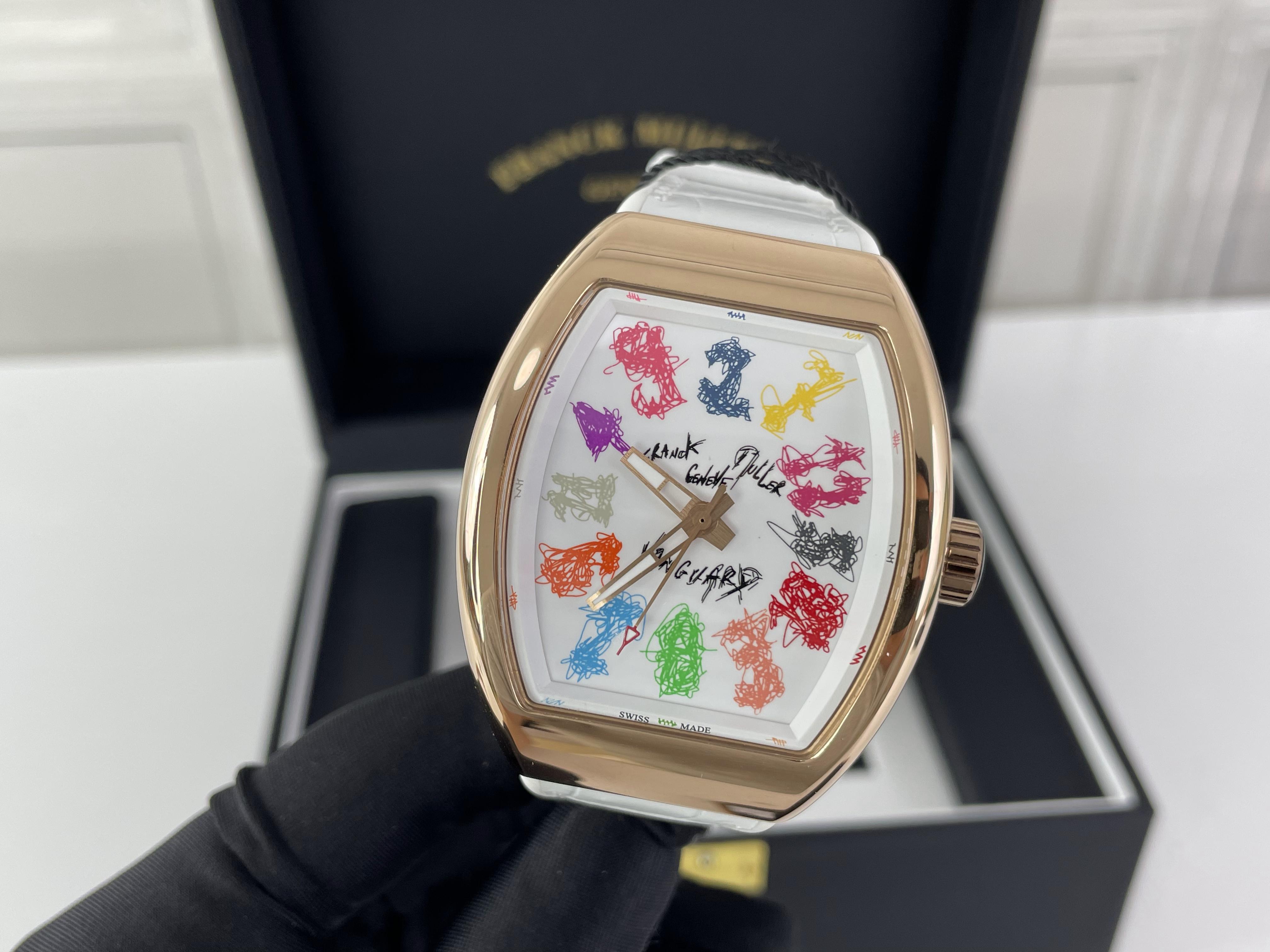 FRANCK Muller White colorful Rose Gold Auto-machine Watch