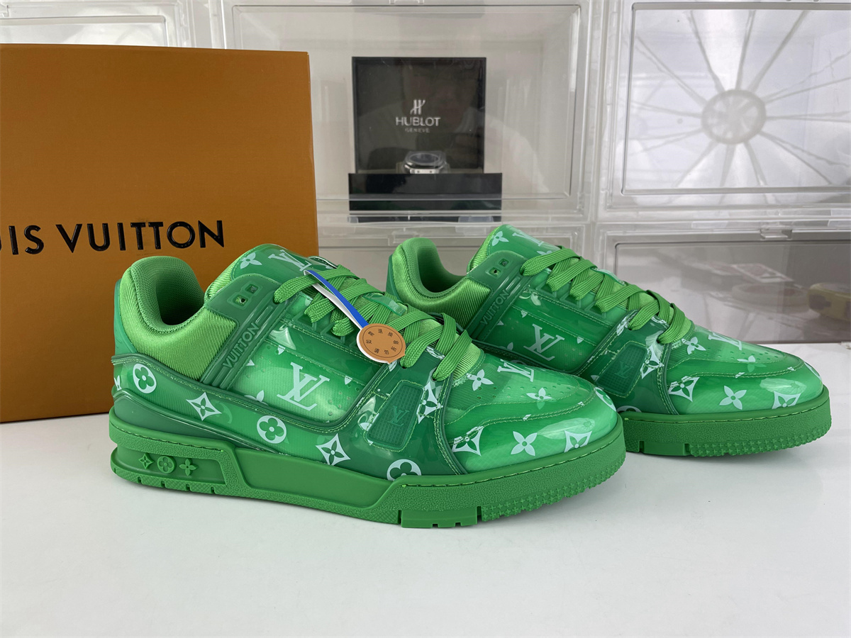 LV Louis Vuitton Green Transparent Skate shoes, (EU37-46)