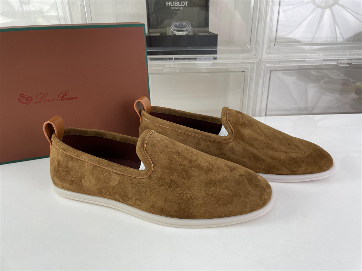 Loro Piana Brown Suede Summer Walk 15 CARAMEL shoes
