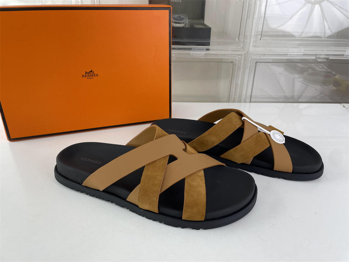 Hermes Brown Suede Crossing straps sandale, (EU36-46)