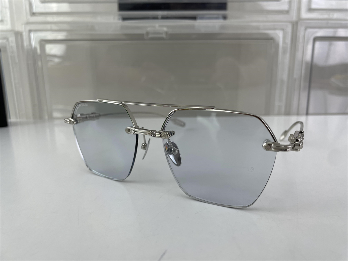 Chrome Heart Silver Metal Light Blue sunglasses