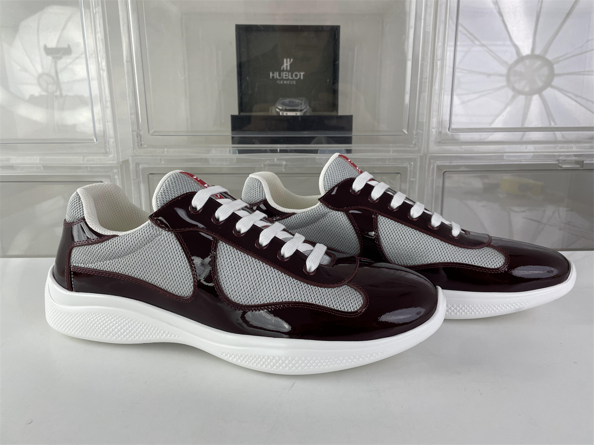Prada America Cup Wine Red with Grey Mesh