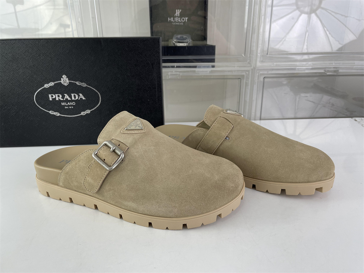 PRADA Suede Leather Tan color Sandal, (EU35-45)