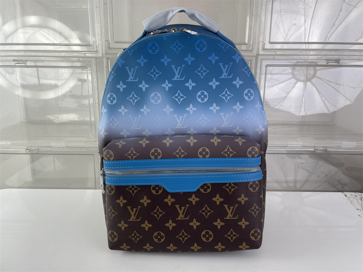 LV Louis Vuitton Discovery Blue Brown Backpack, (38 x 29 x 20 cm)