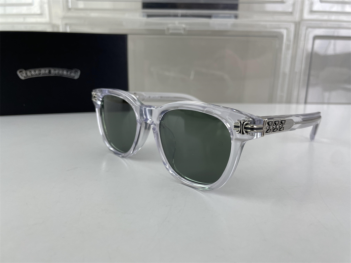 Chrome Heart White Transparent Dark Green Sunglasses