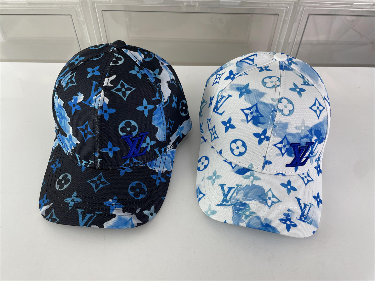 LV Louis Vuitton Blue White Unisex Cap, ( price for 1 piece)