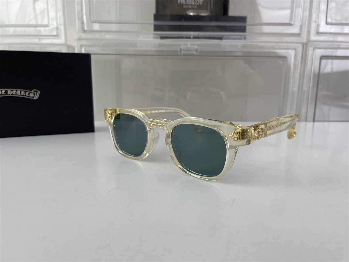 Chrome Heart Transparent Gold Dark Green Sunglass