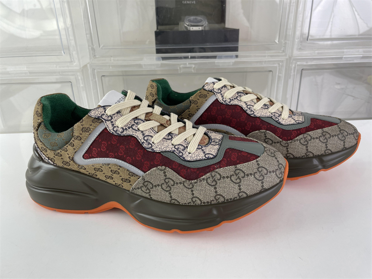 GUCCI old Daddy Brown Wine red Canvas Old Daddy shoes, (EU38-46)