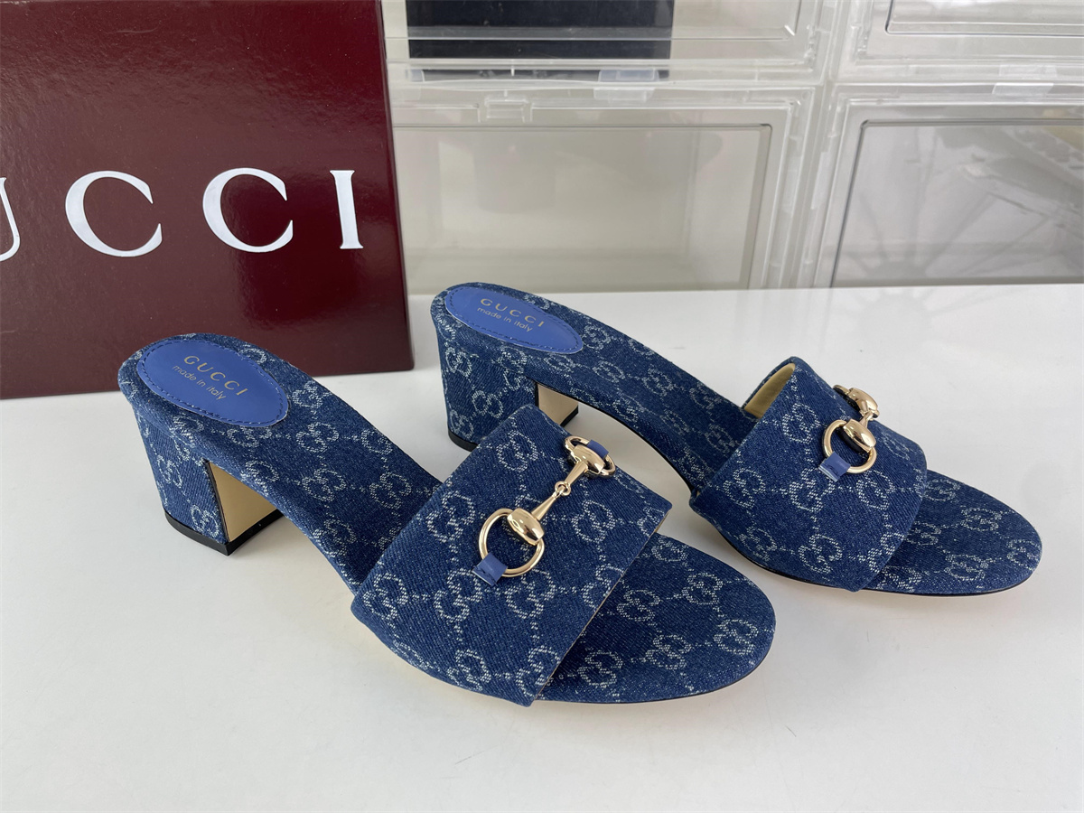 GUCCI Lady's Denim Blue Heel, 5cm （EU35-42）