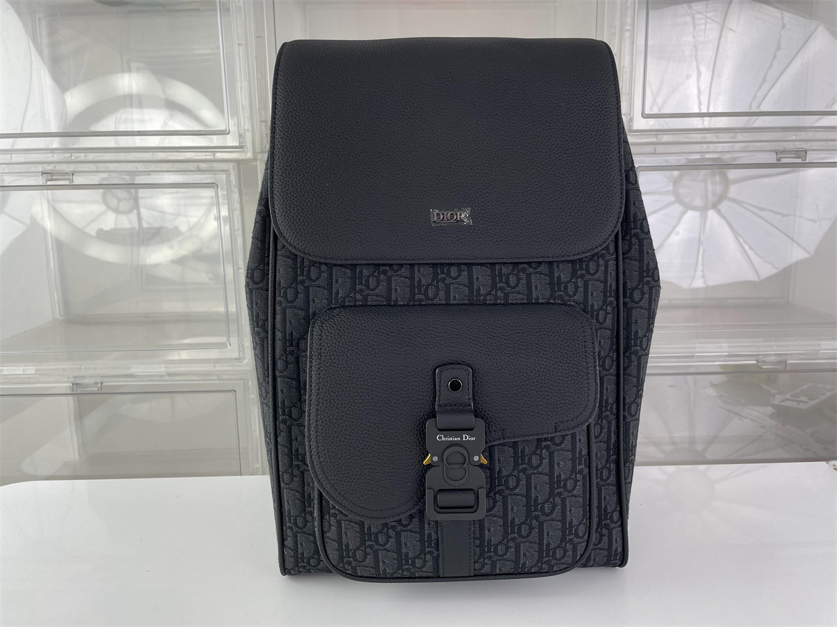 DIOR Black Oblique Backpack , (41 x 26.5 x 14 cm)