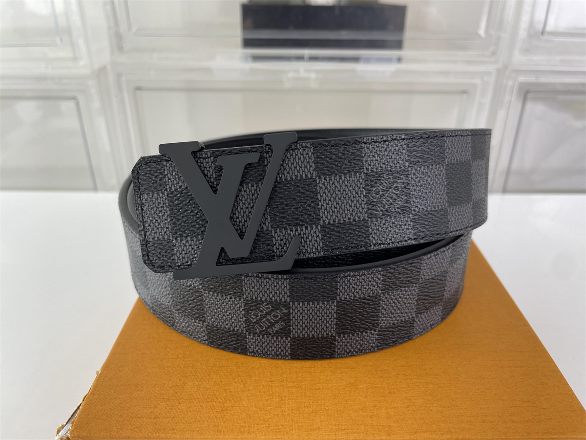 LV Black Square marks Belt With Matt Head (90-125cm for you to choose )