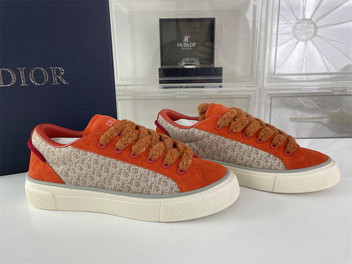 DIOR B33 Tennis Suede shoes Orange color, (EU36-46)