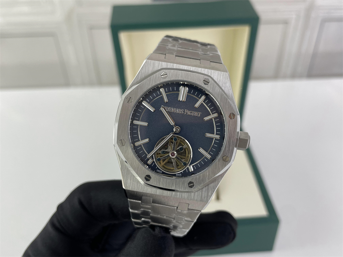AP AUDEMARS PIGUET oak Tourbillon blue Silver Automachine watch