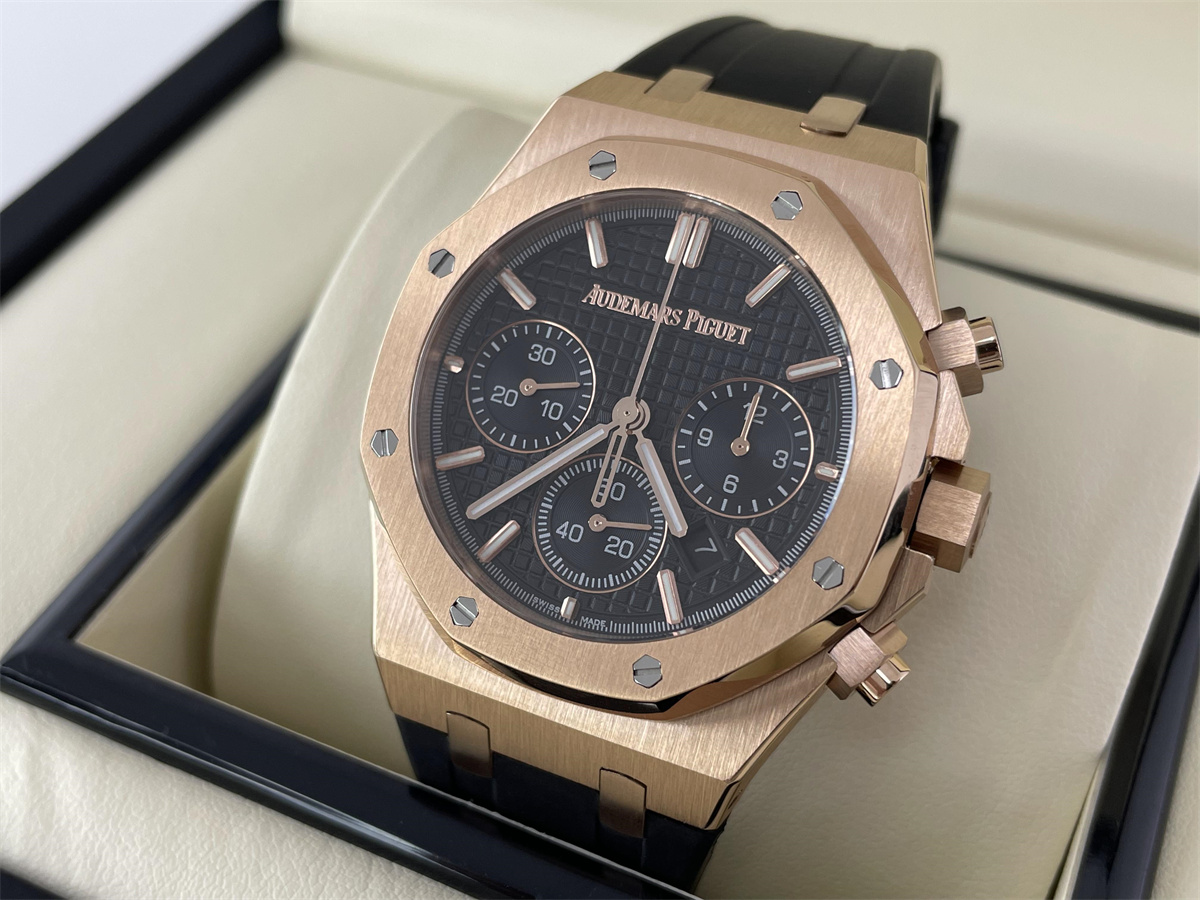 AP AUDEMARS PIGUET OAK Rose Gold Auto Machine watch with Rubber Band, 41mm