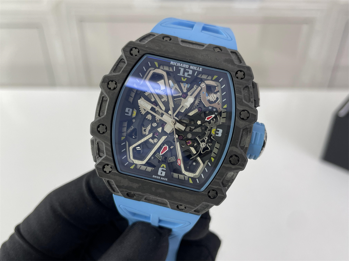 Richard Miller RM 35-03 Black Blue RMAL carbon fiber cover Automachine watch, 50 x 43.2mm