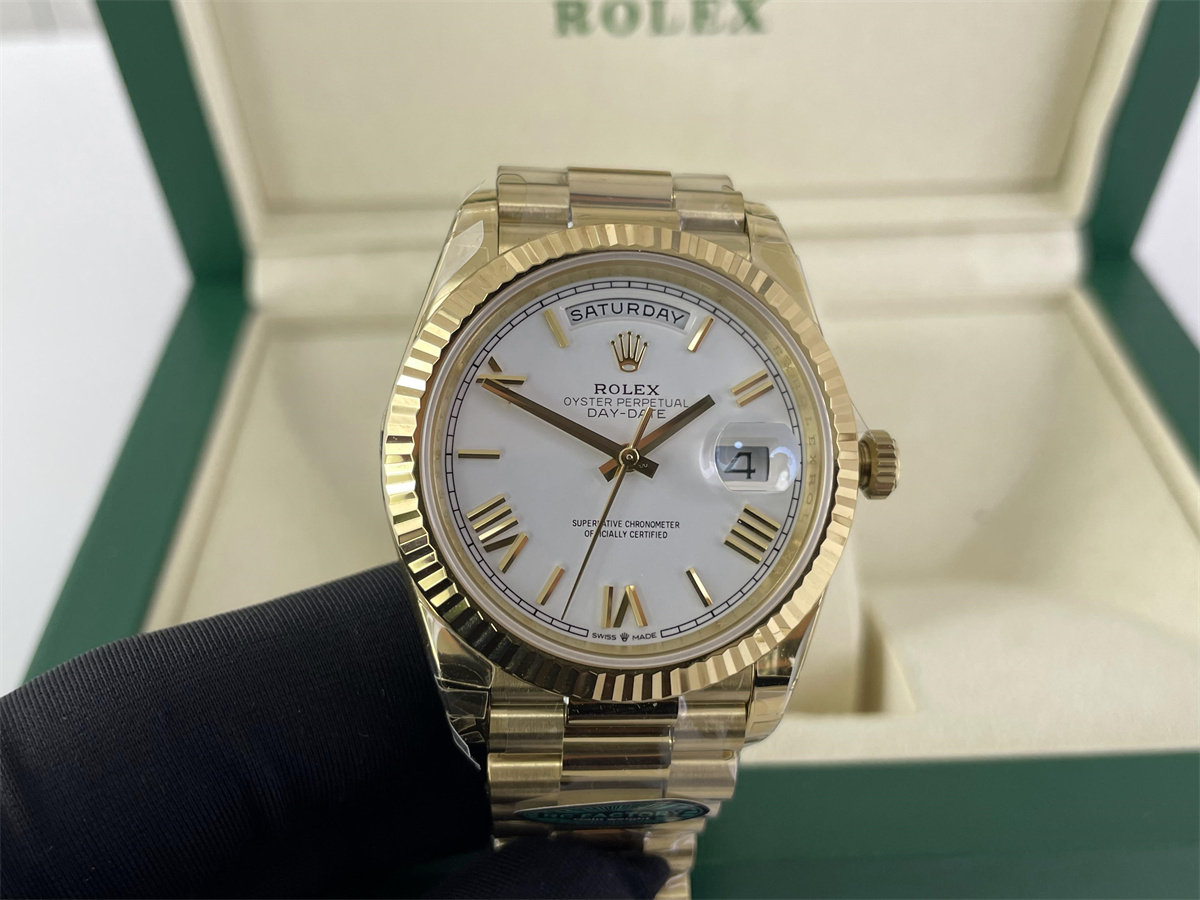 RC factory Rolex Yellow Gold white Swiss moves automachine watch