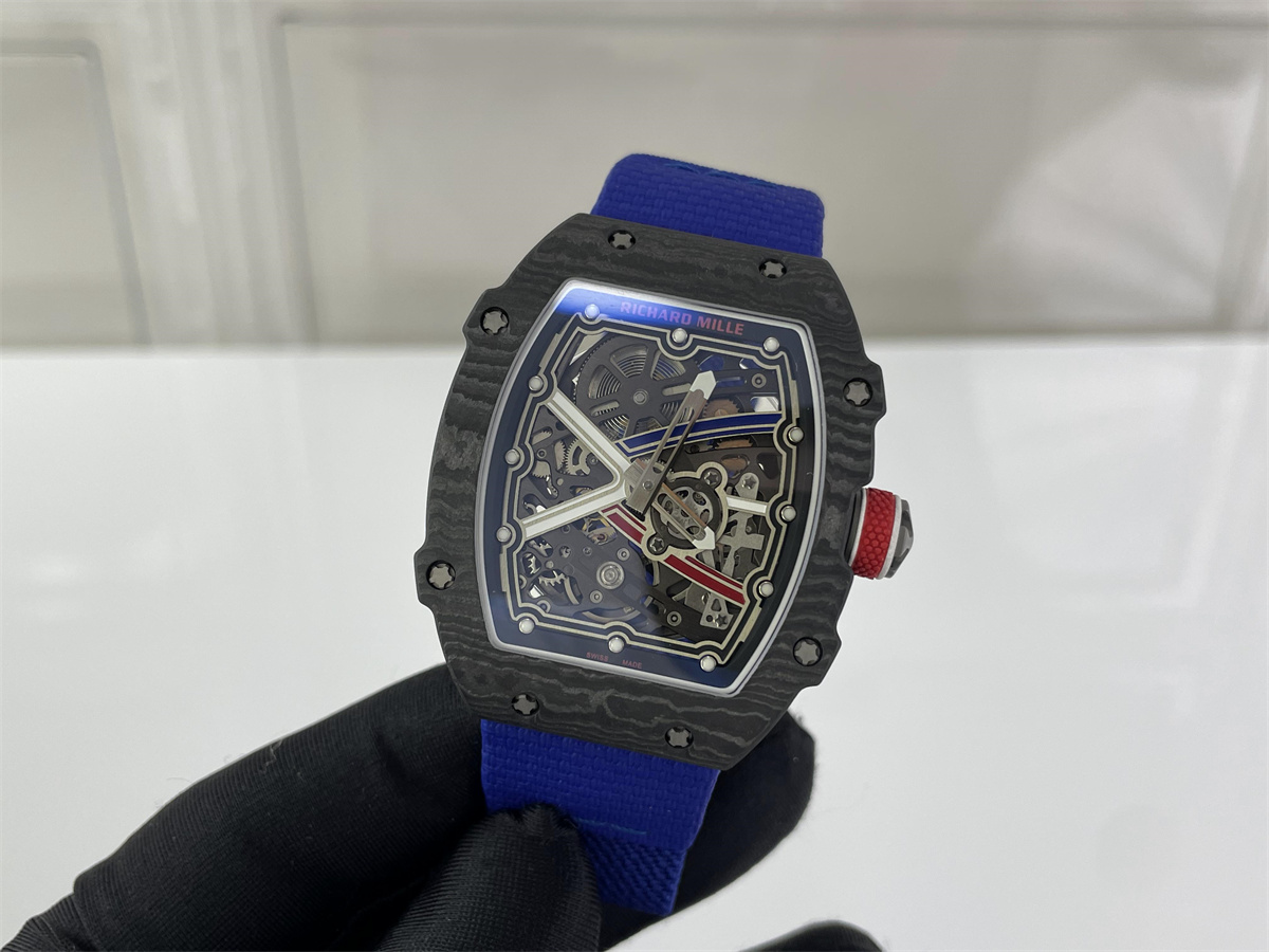 Richard Mille Black Blue carbon Fiber Titanium swiss machine watch