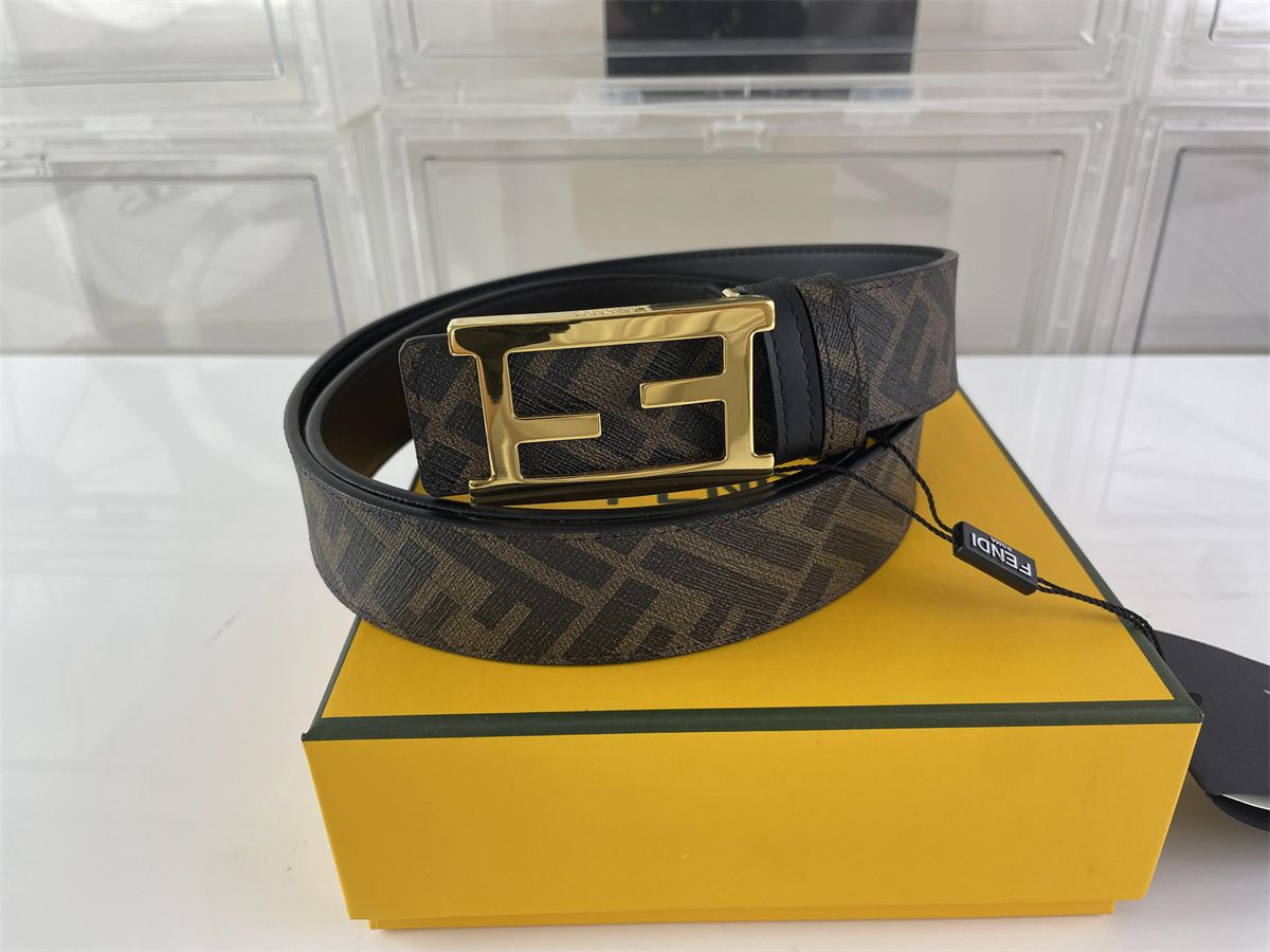 Fendi Boutique Style Male belt brown, 4cm width, (100-125cm)